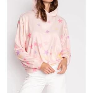 NEW PJ SALVAGE peachy party star hoodie in blush
